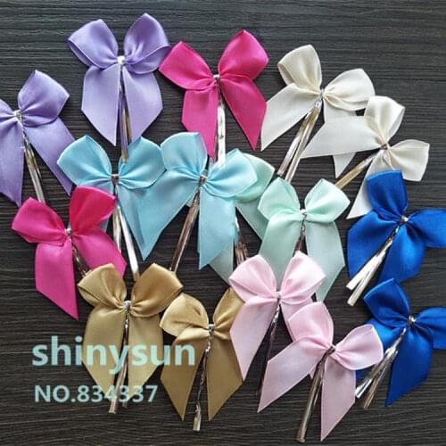 20pcs/lot solid color Bowknot Sealing wire bakery packing sealing bread cake decoration Wire Twist Tie