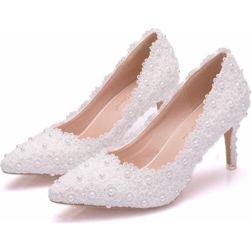 2019 Fashion Women Pumps Shoes Pointed Toe Thin Heels 7CM High Heels Shoes Womens Wedding Shoes Party