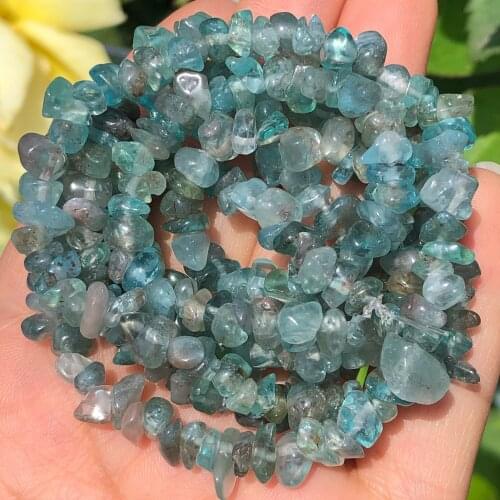 4-8mm Natural Irregular Blue Apatite Chips Gravel Freeform Gem Kyanite Stone Beads For Jewelry Making DIY Bracelet Necklace 32"