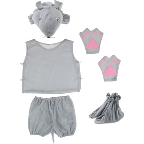 Childrens Animal Cosplay Costume 5 Pcs Set Animal Pajamas Mouse Pajamas Nightwear Kid Cosplay Costume Party Props