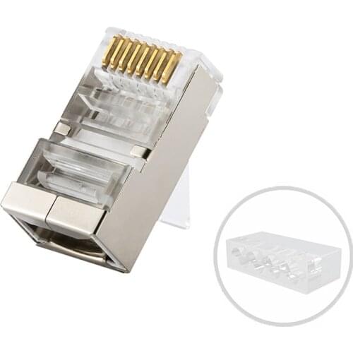50pcs/pack) Network 10GB RJ45 Cat.6a Modular Shielded Plugs - Included the wires insert loading bar for Cat.6/Cat.6a cables