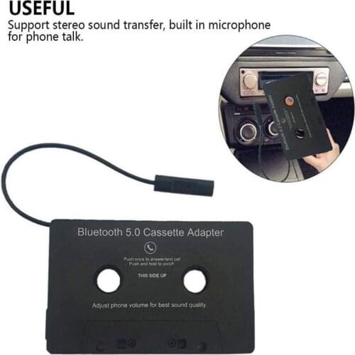 Bluetooth 5.0 Cassette Adapter for Car with Stereo Audio, Wireless Cassette Tape to Aux Adapter Smartphone Cassette Adapter