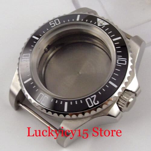 Big Stainless Steel 44mm Automatic Watch Case fit NH35A NH36A MIYOTA 8215 8205 ETA 2836 Unidirectional Bezel Screw Crown