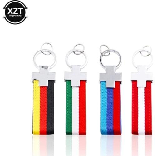 Key Ring Keyring Nylon Leather Belt Keychain Mens and Womens Key Chain Wear-resistant Latest Universal Multi-color Models