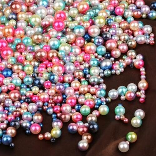 New 4/6/8/10mm Round No Hole Beads Multi Colors/Sizes Optional ABS Pearl Loose Beads For DIY Jewelry Making Creative Accessories