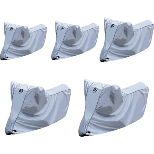 Motorcycle Cover All Season Weather Outdoor Protection Waterproof Sun Dust Cover with Reflective Strips Lock Hole for Motorbike