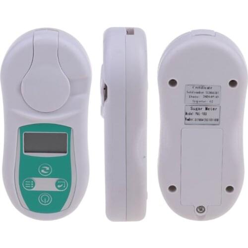 Digital Brix Refractometer Sugar Testing Meter 0-53% Temperature Compensation