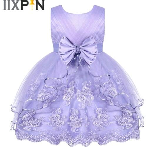 Baby Girl Baptism Dresses Lace Flower Girls Dress 1st Birthday Kids Dress for Girls Wedding Birthday Party Prom Princess Dress