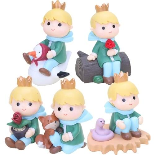 5pcs/lot 7-9cm Le Petit Prince Little Prince Rose Fox Snake Action Figures toys For Children