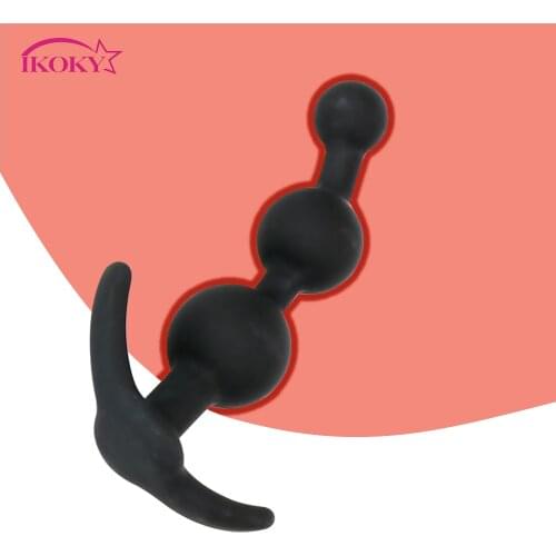 IKOKY Butt Plug Soft Silicone Anal Bead Stimulators Prostate Massager Anal Plug G-spot Sex Toys for Women Men Masturbator