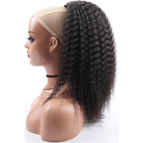 Fake Synthetic Drawstring Ponytail Elastic Hair Extension For Women Kinky Curly Ponytail Synthetic Hair High Puff Afro Hairpiece