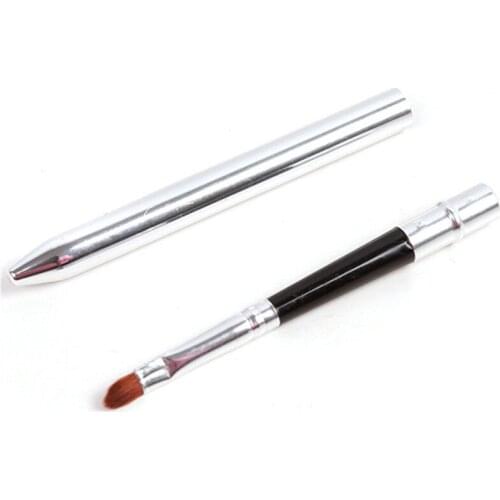 Lip Gloss Brush With Protect Cap Maquiagem Fashion Portable Silver Makeup Brush Pen Metal Handle Cosmetic Lipgloss Lipstick