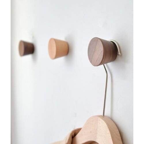 Creative Wooden Coat Hook, Coat Hook, Entrance Door, Solid Wood Tapered Nordic Single Hook, Used In Bedroom and Living Room