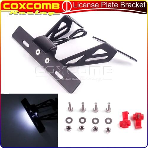 Motorbike CNC Aluminum Tail Tidy Fender Eliminator Bracket Kit License Plate Holder W/LED Light For Yamaha T-MAX 530 T Max 12-16