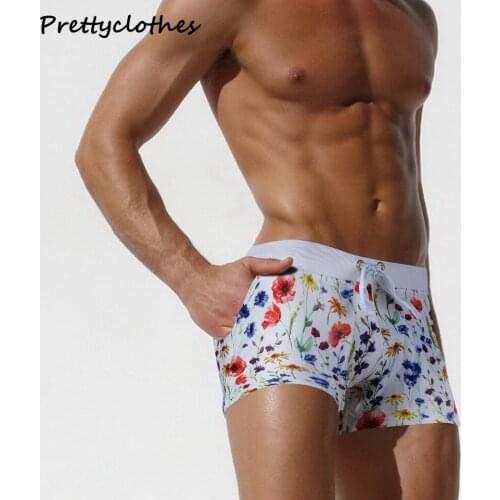 Male Style Fashion Pocket Swimming Trunks Men Printed Beach Swimming Pool Casual Shorts Swimsuit Man Mens Swim Clothing Suits