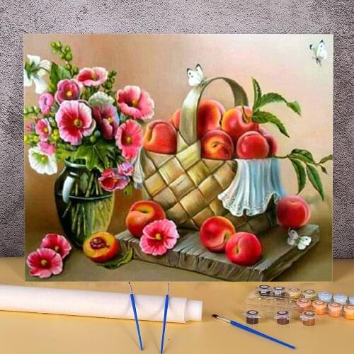 Fruit Painting By Numbers Kit Acrylic Paints 50*70 Paiting By Numbers Loft Wall Picture For Handiwork
