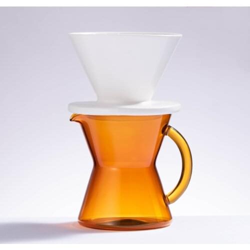 260ML Hand Coffee Maker Set Household Drip Filter Cup Glass Sharing Pot Ceramic Filter Food Utensils For One Person