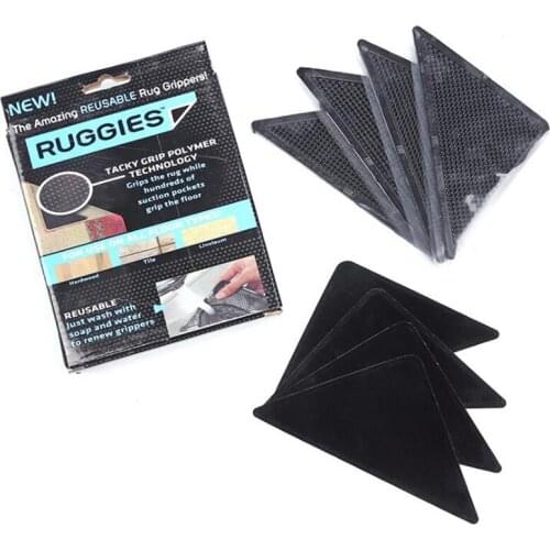 Anti-Slip Rug Carpet Mat Grippers Reusable Rubber Corners Pad Grip For Home Bathroom Living Room