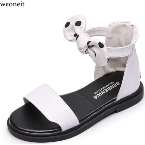Weoneit New Fashion Sandals Girls Bowtie Summer Shoes Children Beach Sandals for Girls Princess Shoes Kids Size 26-36
