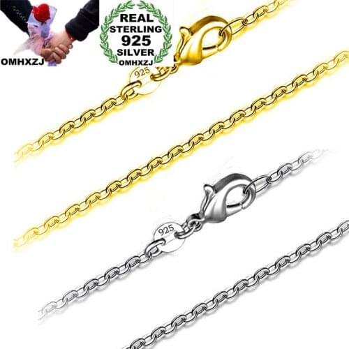 OMHXZJ Wholesale Personality Fashion OL Woman Girl Party Wedding Gift 1MM Cross Chain 925 Sterling Silver Chain Necklace NC192