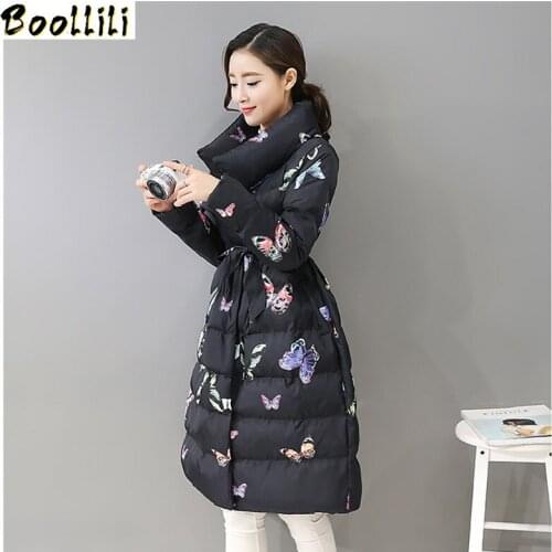 Boollili Parkas Mujer Invierno 2020 Womens Print Winter Coat Stand Collar Womens Jackets Padded Women Parka Abrigo Mujer