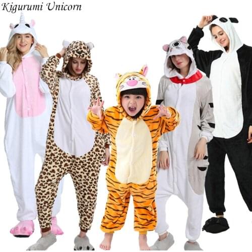 Boys Girls Pajamas Sets Kigurumi Unicorn Pajamas For Women Men Onesie Adults Animal Panda Stitch Sleepwear Cosplay Pyjamas Kids