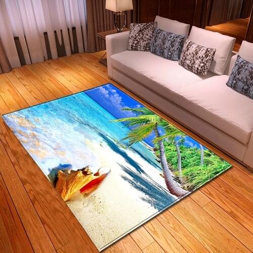 Beach 3D Printed carpet modern Home decor carpets for bedroom living room area rugs kids room play rug baby floor mat customized