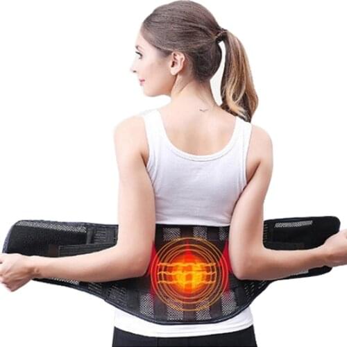 Self-Heating Infrared Magnetic Lumbar Support Belt Back Spine Brace Waist Protection Double Pull Strap Lower Back Pain Relief