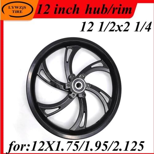 12 1/2x2 1/4 Wheel Hub for Electric Scooter Folding Electric Bicycle Front Wheel 12 Inch 12x1.75/1.95/2.125 Aluminum Rim