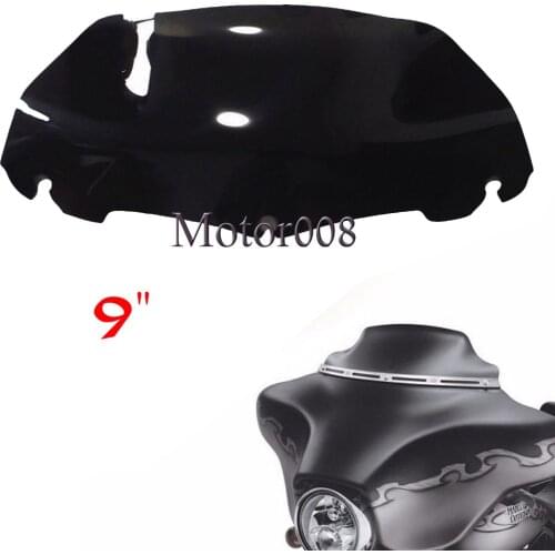 9" Smoke Wave Windshield Windscreen for 2014-2016 Harley Electra Street Glide