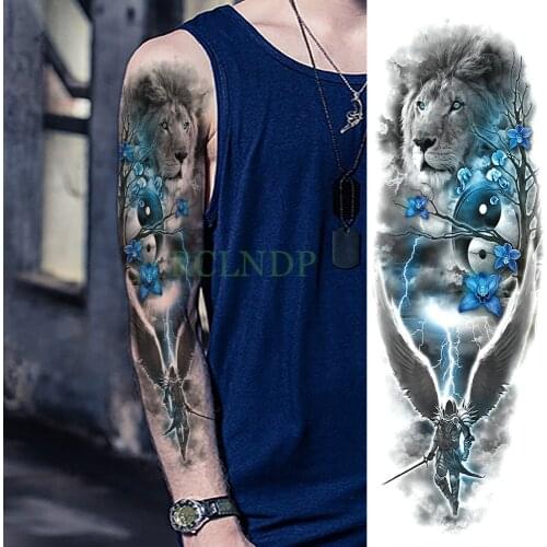Waterproof Temporary Tattoo Sticker Angel wing tiger flower full arm large size fake tatto flash tatoo sleeve tato for men women