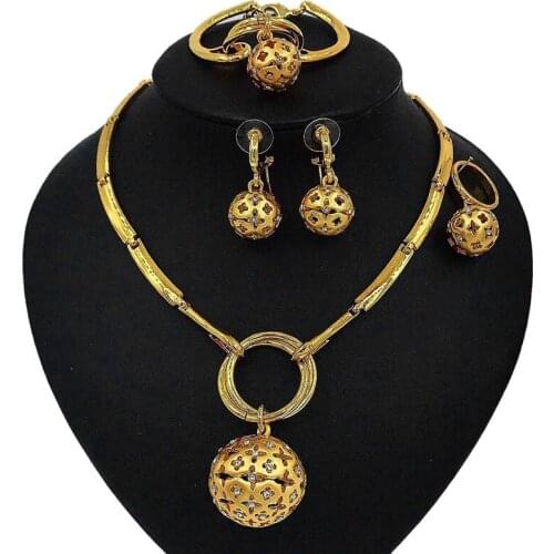 Yulaili gold flower series full of romantic taste in wedding for happiness bride dubai jewelry sets