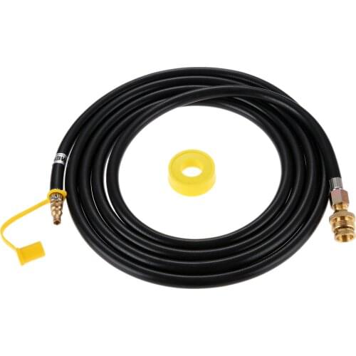 1set 12 Foot 1/4' Quick Connect Liquid Propane Hose for RV to Hook Up Portable Camping BBQ Grill 1LB brass adapter Gas Line Tape