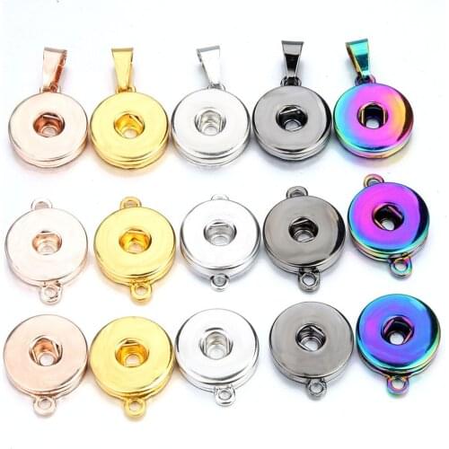 10pcs/lot Interchangeable DIY Charm Snap Buttons 18mm Snap Jewelry Finding For Make Snap Button Bracelets Necklace XH653