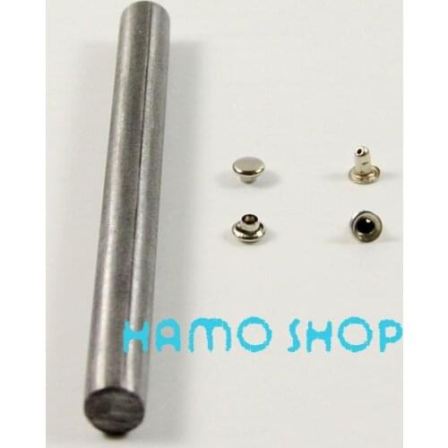 100pcs/lot 5mm Antique Brass Circle Flat Rivet Metal Spike Studs Craft DIY Fashion Biker Rapid Punk Rock With Tool Free Shipping