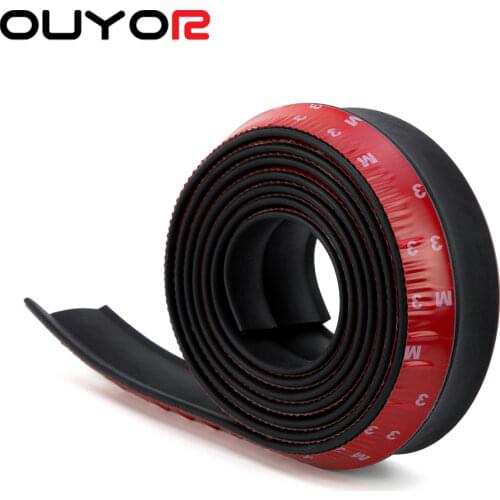 2.5M Car Front Bumper Lip Rubber Universal Bumper Protector Bumper Lip Strip Car Side Skirt Car Stickers 65mm Width Car Styling