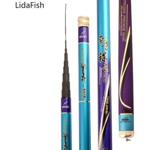 2021 NEW Super Light Hard 3.6m/4.5m/5.4m/6.3m/7.2m Telescopic Stream Fishing Pole Carbon Fiber Carp Fishing Rod