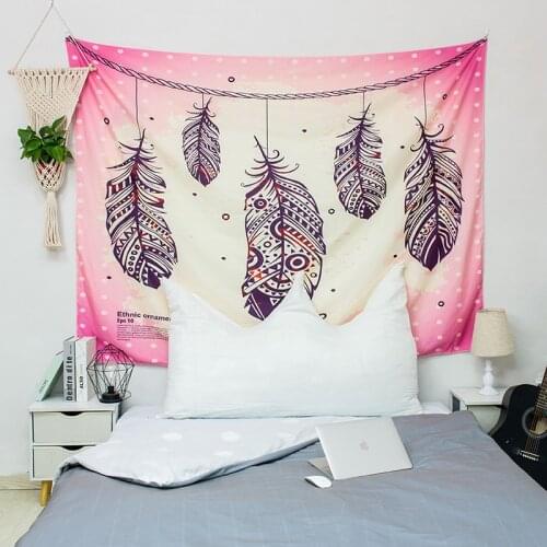 2021 Vintage Feather Tapestry Dream Tribal Aztec Style Boho Decor Art Bohemian Tapestry Wall Hanging Bedroom Dorm Blanket Decor