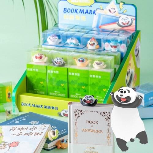 3D Stereo Cartoon Animal Bookmarks Original Cute Cat PVC Material Funny Student School Stationery for Children Gift Bookmark