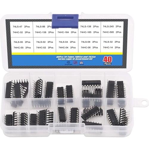 40 Pcs/set 2V-6V 74LSxxx And 74HCxxx Series Low-Power Logic IC Assortment Kit