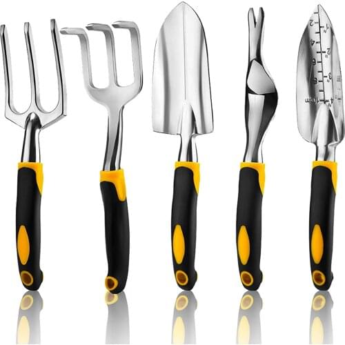 5 Piece Gardening Tools Set Including Trowel, Transplanted, Cultivator, Weedier, Weeding Fork, Garden Tools