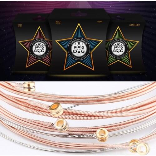 6pcs/set Metal Folk Acoustic Guitar Strings General-purpose Coated Anti-rust Phosphor Bronze Strings