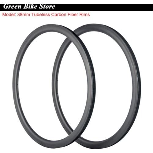 700C Carbon Fiber Rims U shape Tubeless 38mm Clincher 25mm Width Carbon Rim Road Bicycle Wheel Rims