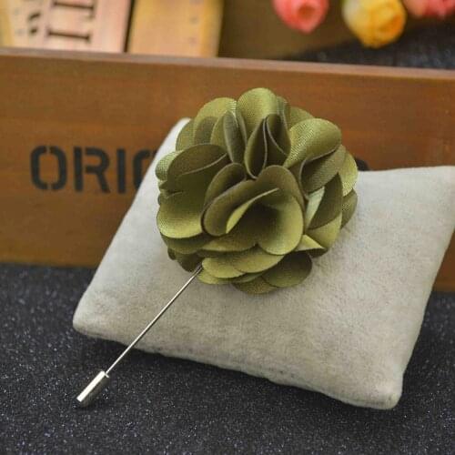 Free shipping , 20 pcs/lot , Satin Floral Lapel Pin, Mens Flower Lapel Brooch, Wedding Boutonniere