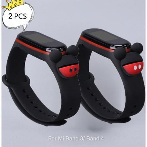 Lovely Cartoon Images Bracelet For Xiaomi Mi Band 5 4 3 Strap Miband 4 Accessories Waterproof Silicone Wristband for Mi Band 3