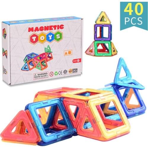 40pcs Magnetic Toy Childrens Educational Building Blocks, Artistic Creation Spatial Perception Free Assembling Preschool Toys