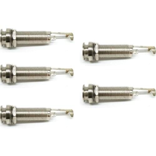 Guitar Endpin Jack 6.35mm Plug Sockets Threaded Cycinder Guitar Pickup Endpin Output Jack with Brass Endpin