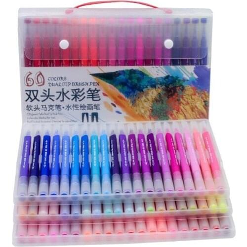 100 Colors Dual Brush Art Markers Pen Fine Tip and Brush Drawing Painting Watercolor Pens for Coloring Manga Calligraphy