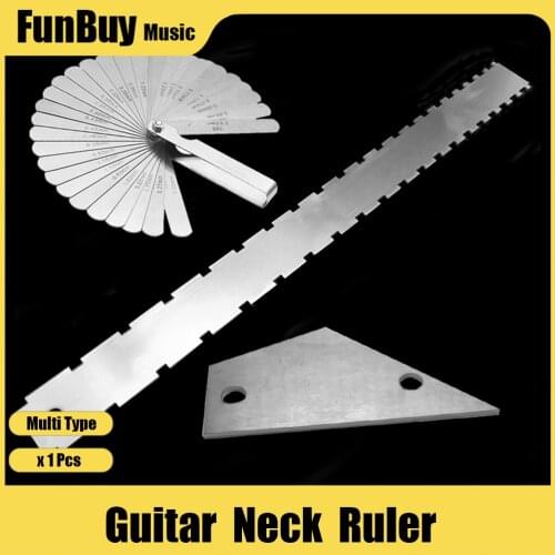 Dual Scale Guitar Neck Ruler Rulers For Check Fretboard String Level Ruler Straightness Flat Frets Guitar Repair Tool