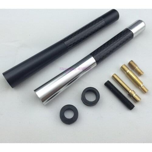 By DHL or Fedex 100sets HOT SALE New Universal Short Radio Carbon Fiber Car Antenna 12CM Screw Aluminum